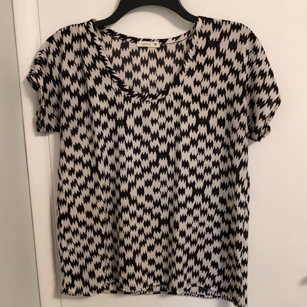 GREAT CONDITION Black & White Sheer Top